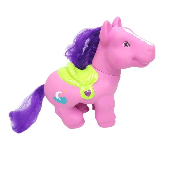 My Little Pony Horseshoe Pink Green Saddle 11 Inch Purple Hair Moon Stars Cloud - Picture 3 of 12